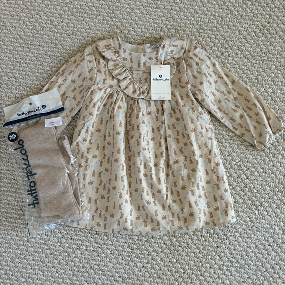 Tutto Piccolo Baby Girl Dress Size 24 Months Tights Bunnies